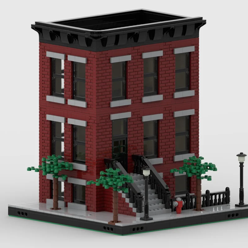 2247pcs MOC Brownstone Dark Red MILS Version Model Building Blocks Christmas Gift Assemble Toys DIY Creative Education Kids