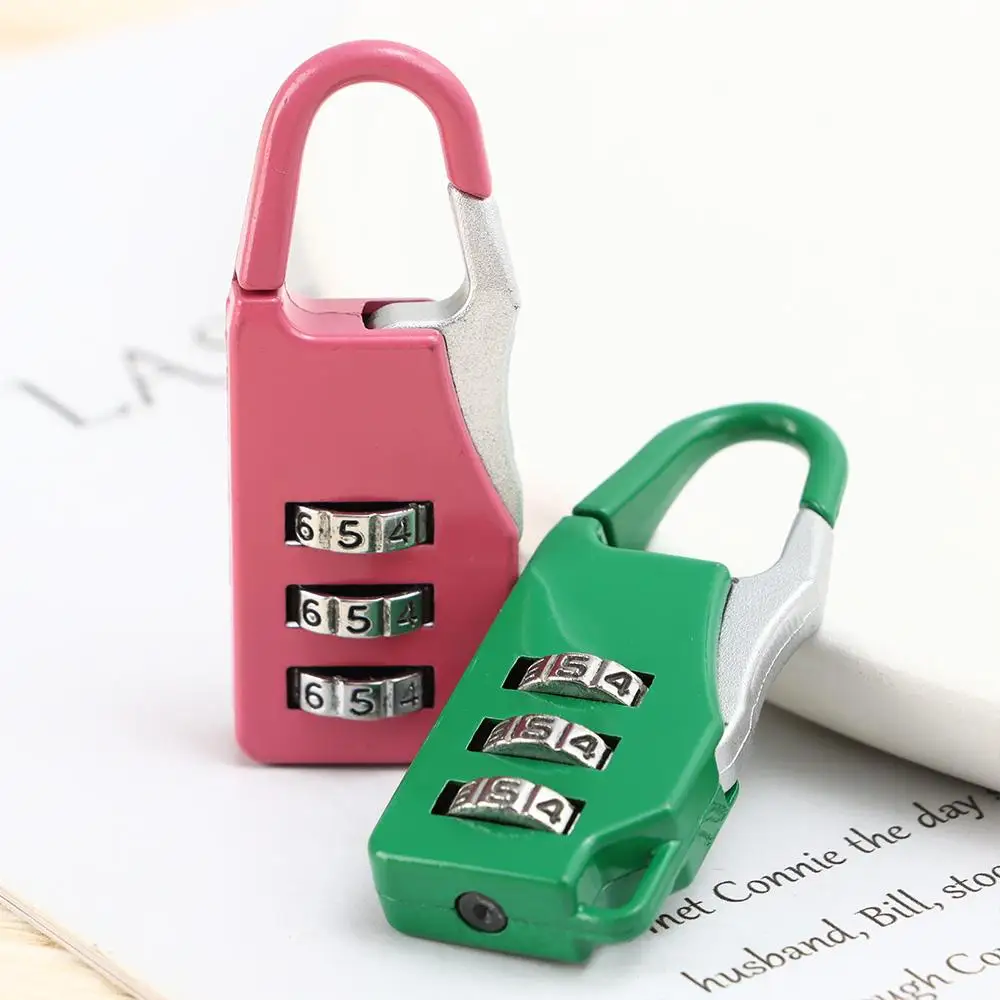 3 Dial Digit Combination Code Lock Travel Luggage Backpack Zipper Padlock Lock of Gym Locker Mini Anti-theft Password Lock