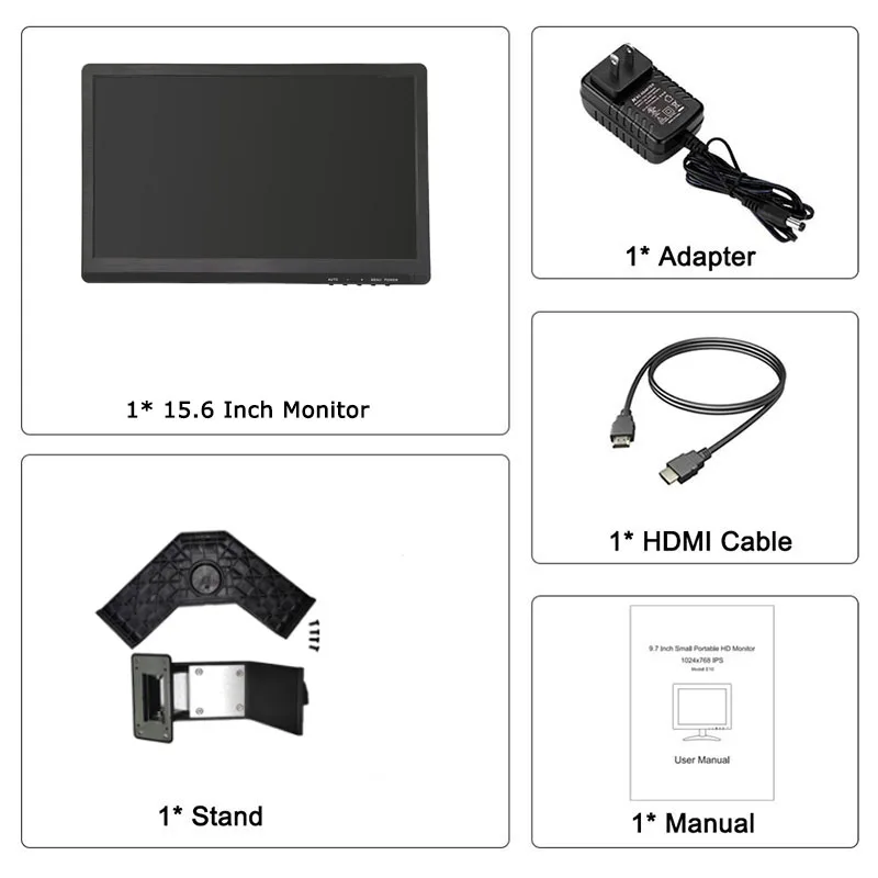 Zhixianda 15.6 Inch 1920*1080 Desktop LCD Plastic LCD Monitor Industrial Diaplay With BNC AV USB HDMI VGA Interface