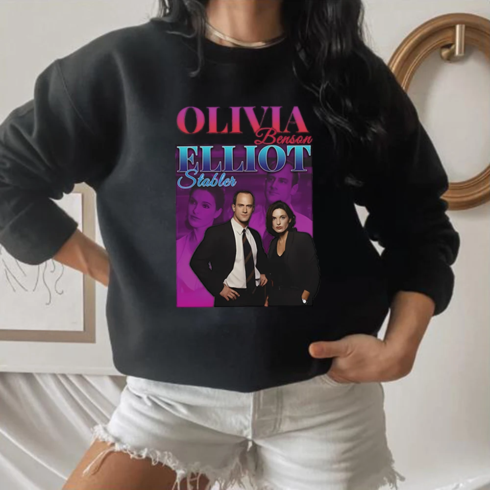 Law and Order SVU Sweatshirt Tv Series Inspired Elliot Stabler and Olivia Benson Hoodie Elliot Olivia Homage Crewneck Sweatshirt