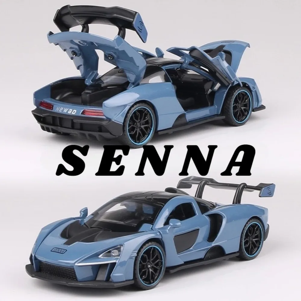 

1:32 Scale Senna 720S Sports Car Model Toy Music Light Alloy Body Rubber Tires Miniature Vehicles Models Collection Hobby Gifts