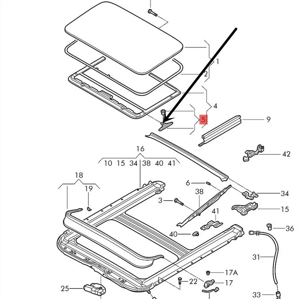 Qty20 Schiebedach Schatten Clip für VW Golf MK4 Passat B5 Kaninchen GTI Jetta Touareg 4B0877165 4B 0 877 165