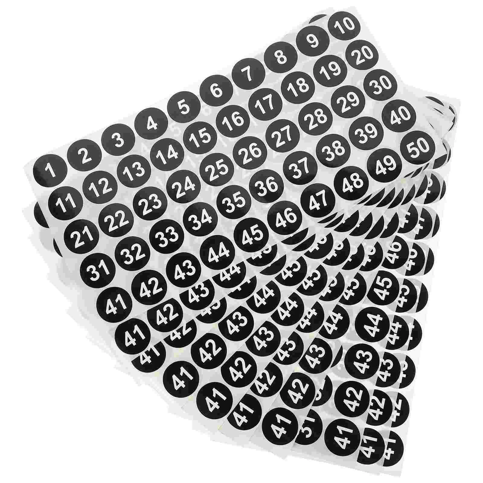 

10 Sheets Label Sticker Number Office Labels by Letter Coated Paper Translucent Film Sign Stickers