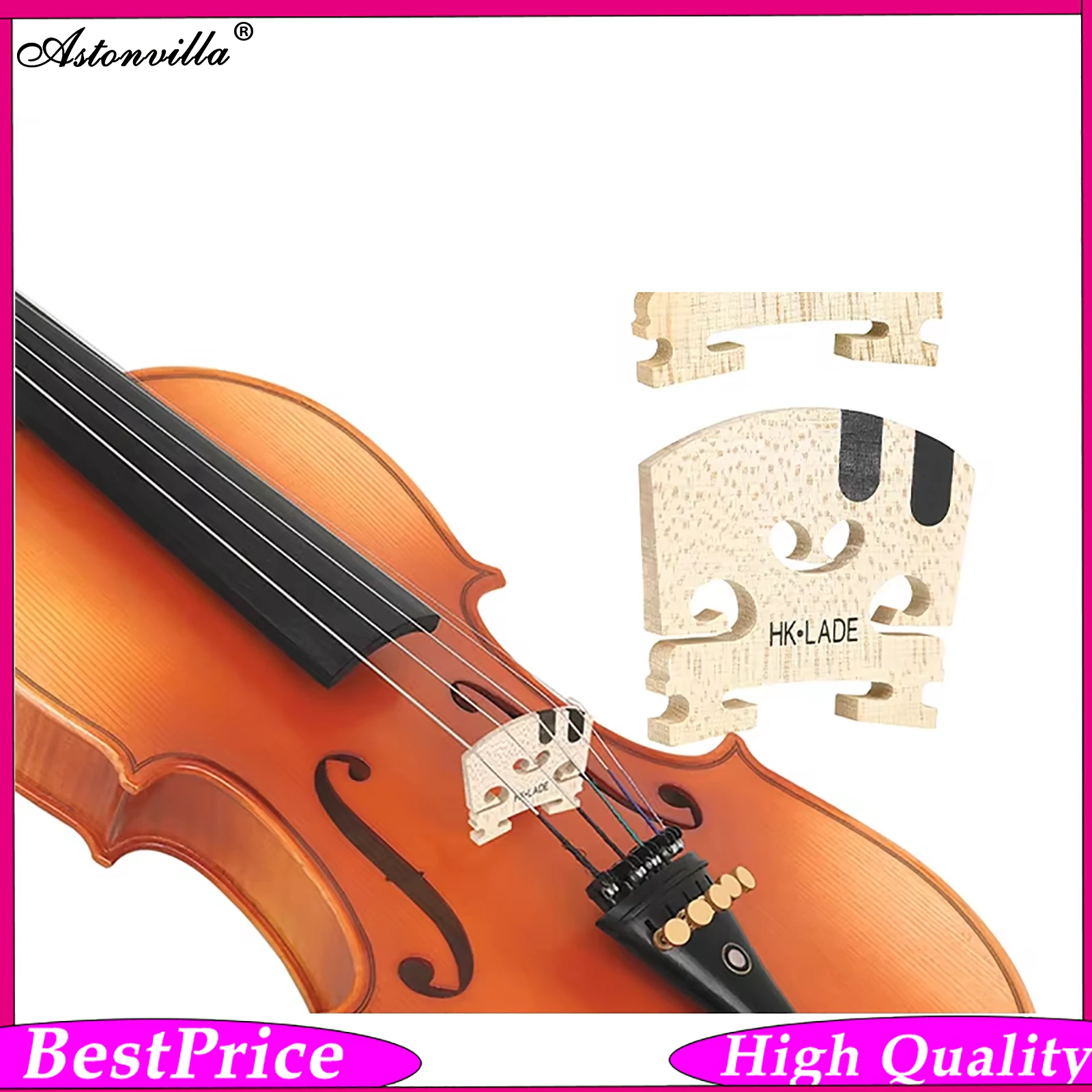 Premium Double U Violin Bridge - Handcrafted Maple & Ebony Violin Bridge String Instrument Violin Special Accessories&Parts