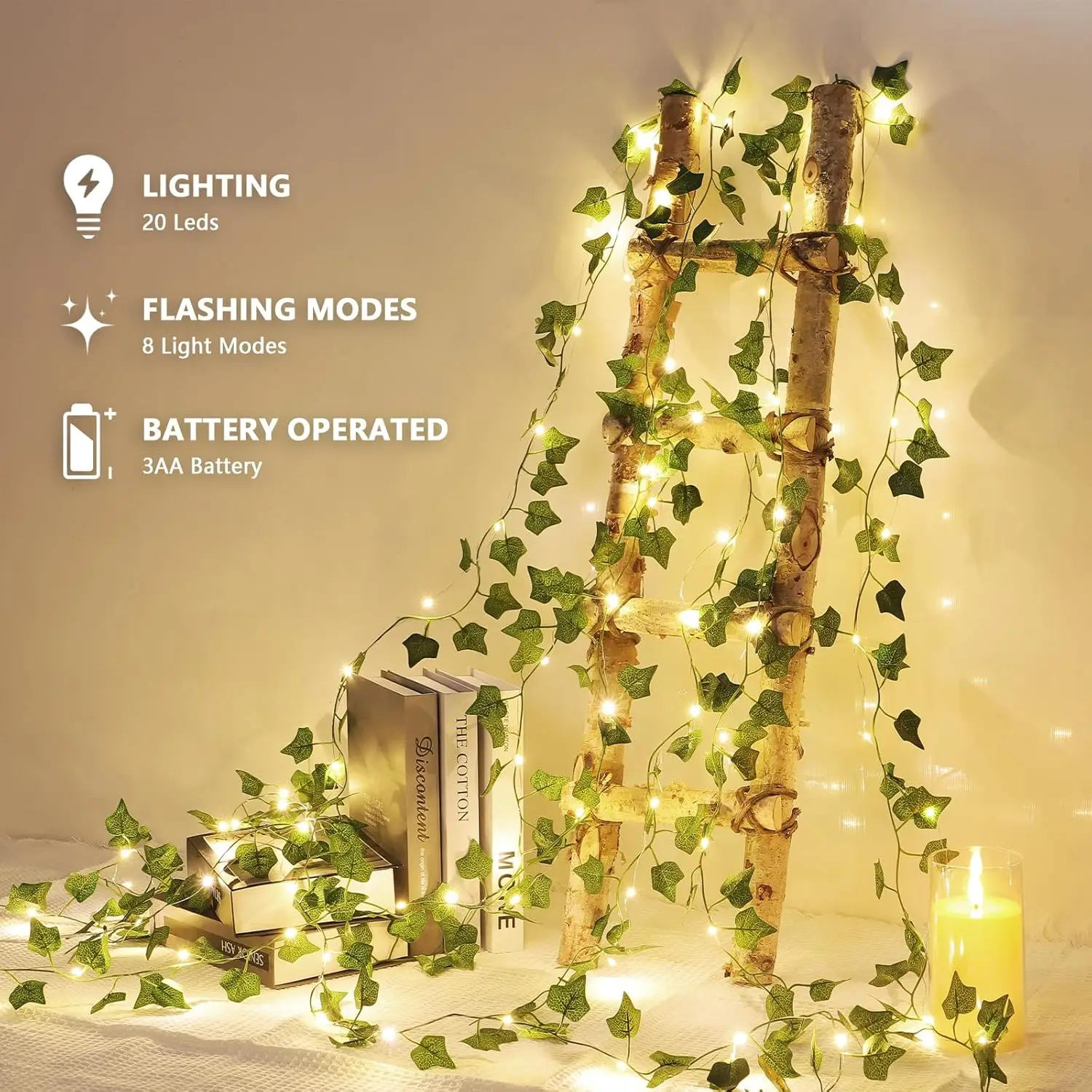 

Solar Green Leaf Fake Plants String Light 8 Lighting Modes Garden Yard Lamps Christmas Weeding Home Decor Fairy Led Lights