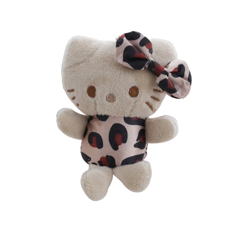 9CM サンリオ漫画ヒョウ猫ぬいぐるみキーホルダーかわいい女の子のバックパックアクセサリー Juguetes Para Niños Novedosos クリスマスギフト