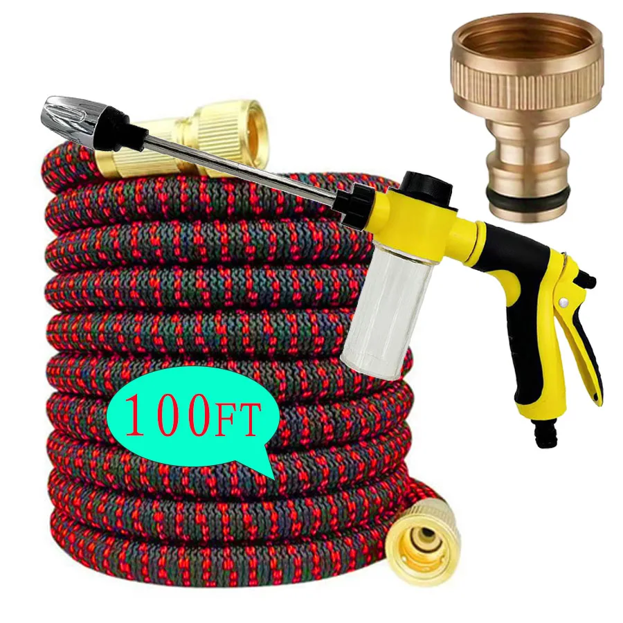 

25FT-150FT Garden Hose Expandable Magic Water Pipes Home Garden Daily Watering Tools High-Pressure Car Wash Cleaning Water Gun