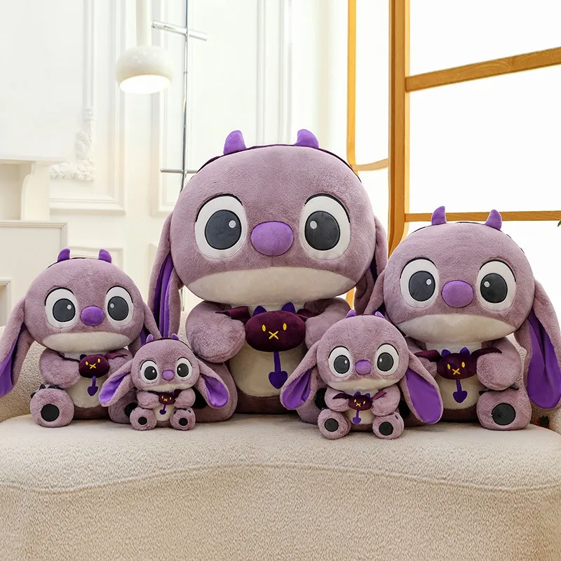 

Disney Kawaii Stitch плюшевая игрушка ангел дьявол монстр мягкая кукла с повязкой на голову детский подарок на день рождения для детей милая наполненная кукла
