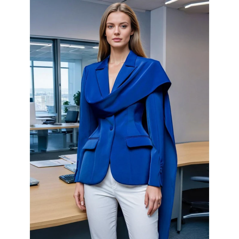 

Australian Show Style High-end Blazer Top 2025 Autum Patchwork Ribbon Design Slim Short Suit Outwear Women