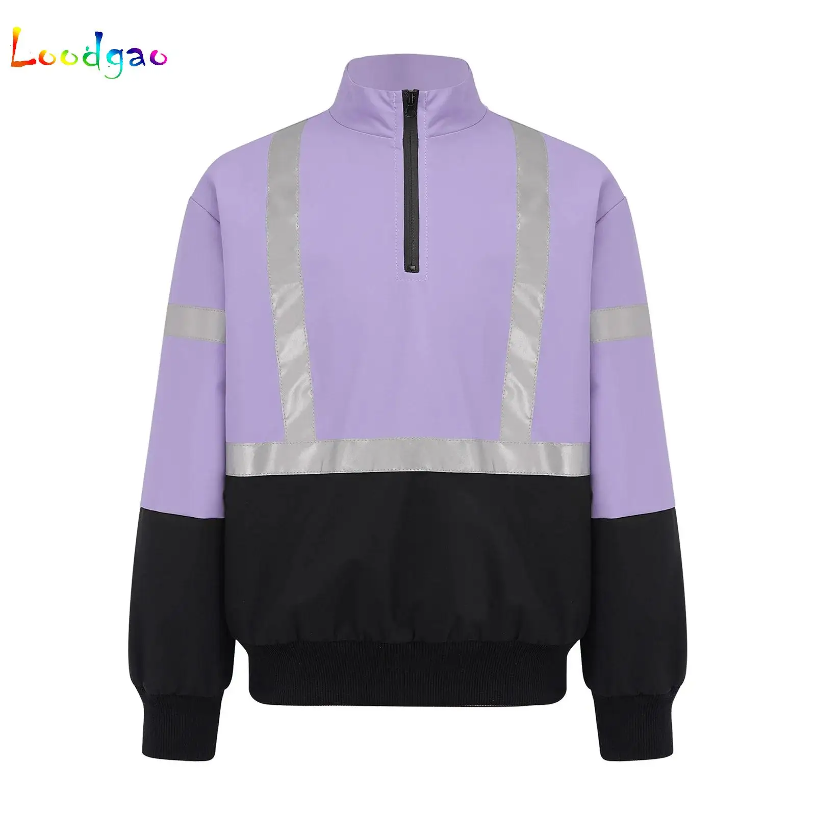 

Road Traffic Warning Fluorescent Safety Tops Kids Boys Girls Construction Safety Protective Clothing High Visibility Pullover