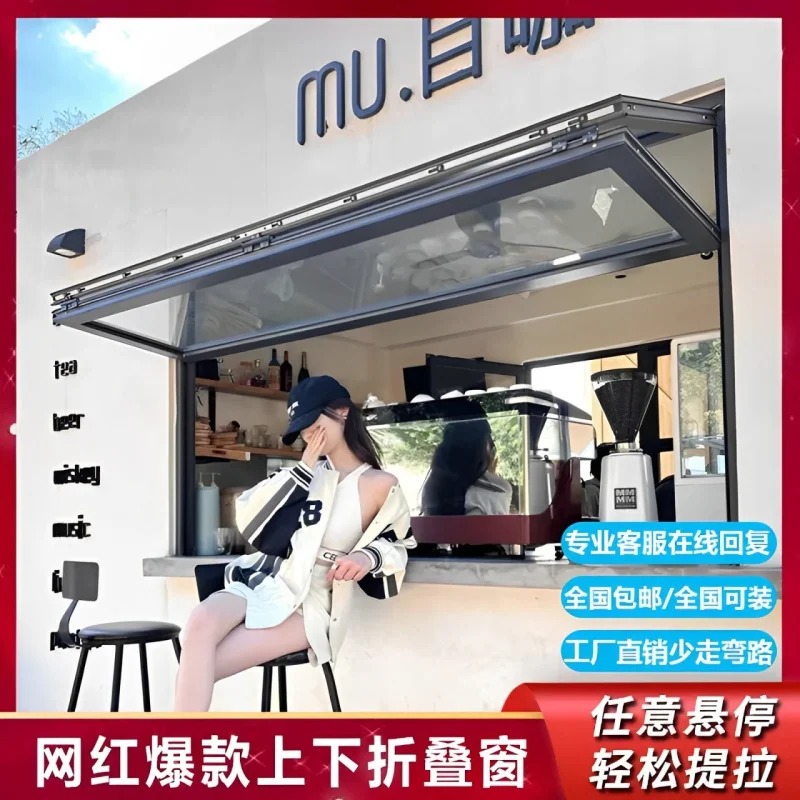 custom. [Smooth Sliding] American Style Up and Down Folding Window Custom Bathroom Kitchen Balcony Integrated Easy Installation