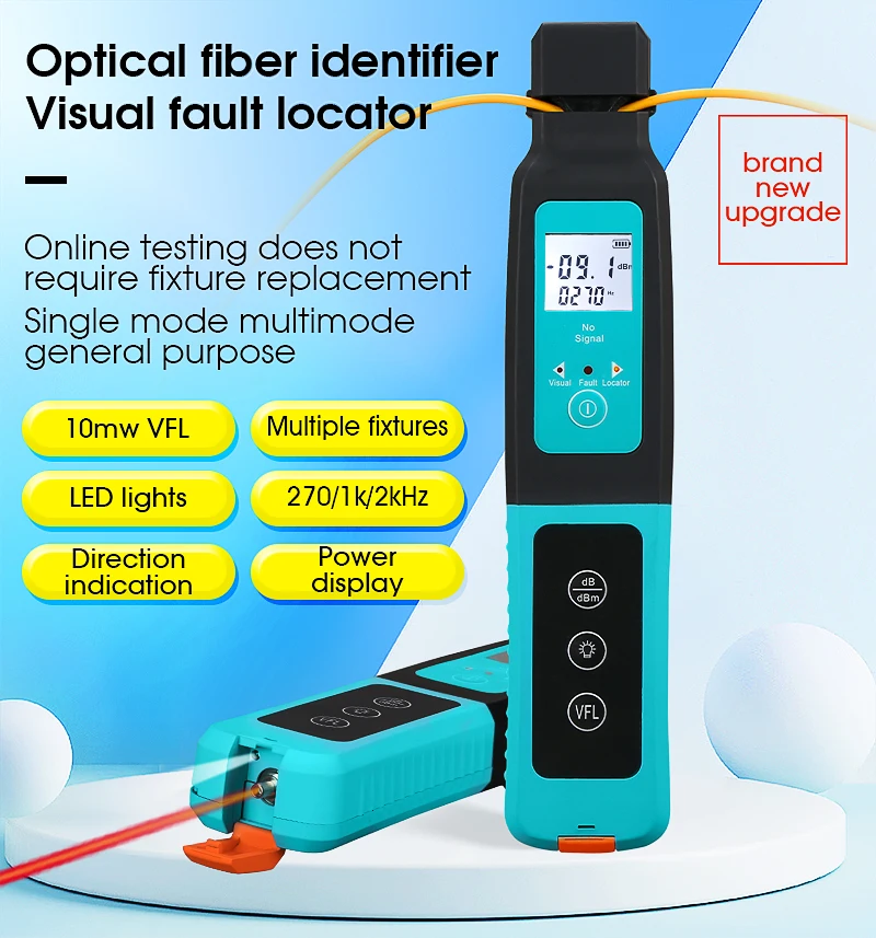 New High quality Fiber Optic Identifier Live Fiber Optical Identifier AUA-40 with Built in 10mw Visual Fault Locator