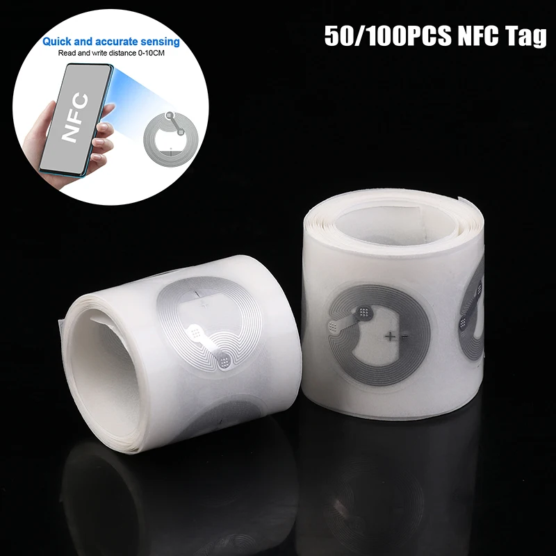 

50/100 шт. NFC-метки Nfc215 чип-этикетки-наклейки RFID электронные этикетки-наклейки для контроля доступа смарт-ключ перезаписываемый