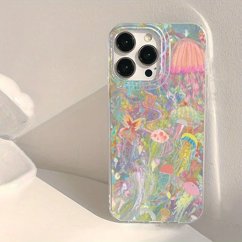 Farbenfrohe Kunst-Graffiti-Quallen-Muster Handyhülle für Samsung Galaxy S26 S25 Ultra S24 FE S23 Plus S22 A16 A36 A56 A55 A54 Cover