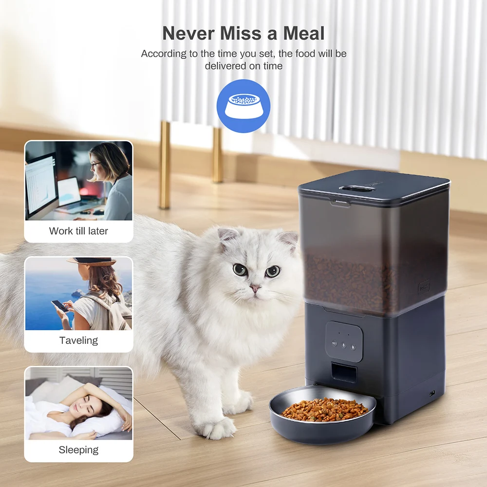 Cat Timing Feeder Tuya APP Smart Cat Feeder Pet Dog Food Automatic Dispenser Suitable for Small Cats and Dogs Remote Feeding