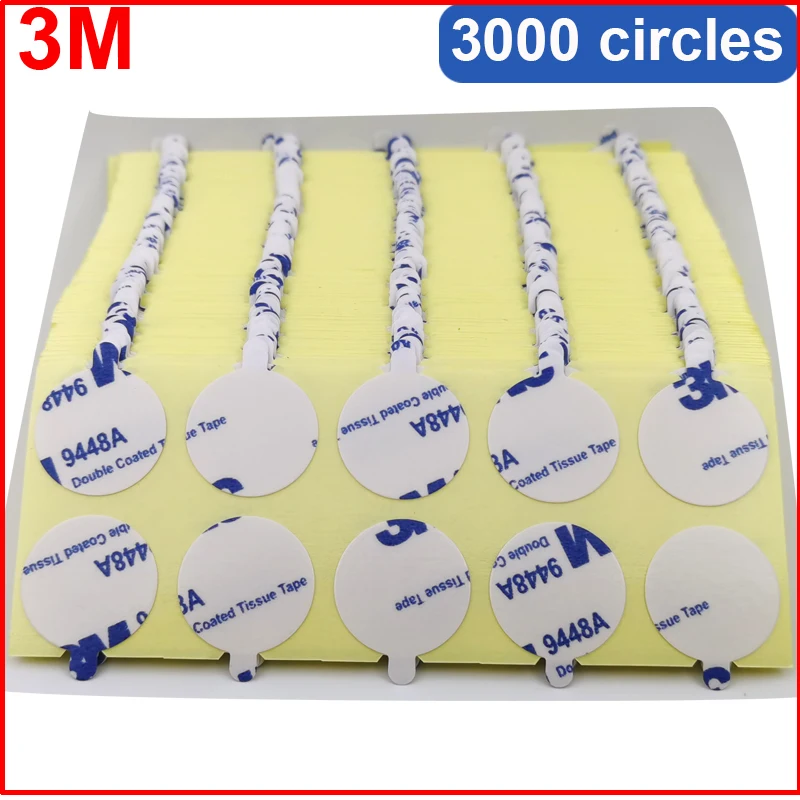 

3M 9448 white Adhesive circle, diameter=24.5mm with Remove Tab 3000 circles, Easy to Handle