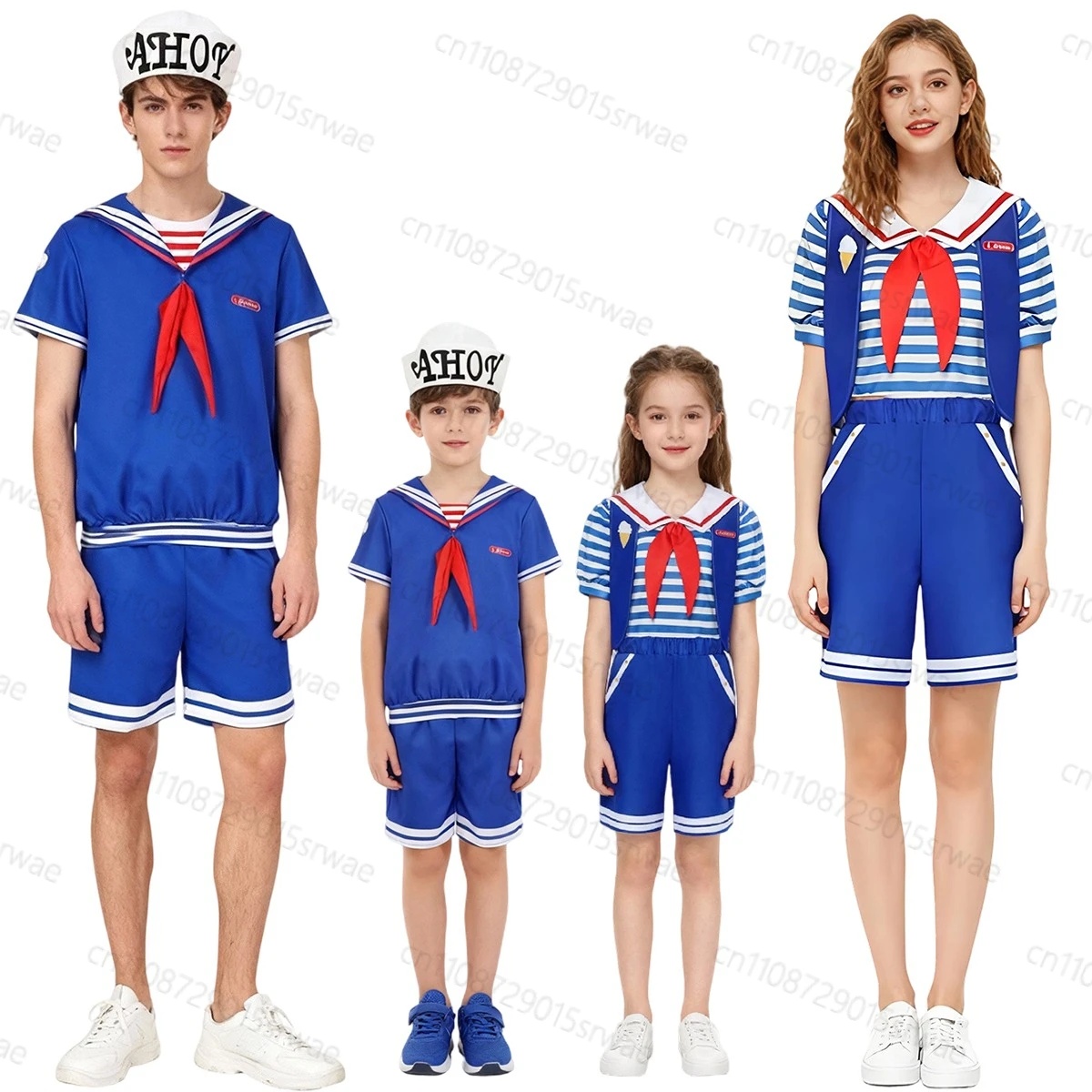 Adultos niños camisa pantalones sombrero chaleco conjunto Robin Steve Harrington Cosplay disfraz uniforme de marinero Halloween carnaval fiesta Cosplay