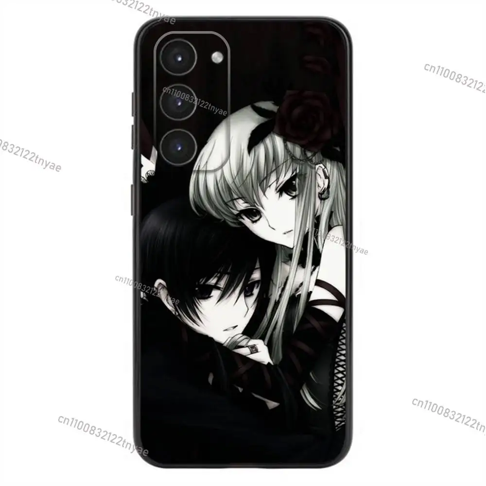 Love Black and Cute Emo Phone Case For Samsung Galaxy A20,21s,22,31,32,52,53,72,73,80,91 Soft Liquid Silicone Black Cover - view 2