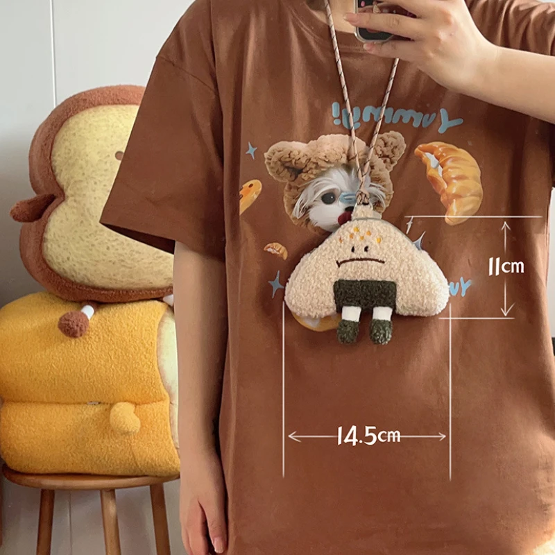 اليابانية Kawaii حقيبة جديدة المرأة الكرتون كرة الأرز أفخم حقائب كتف المرأة حقائب كروسبودي الرقبة محفظة حقيبة حقيبة الأنثوية #4