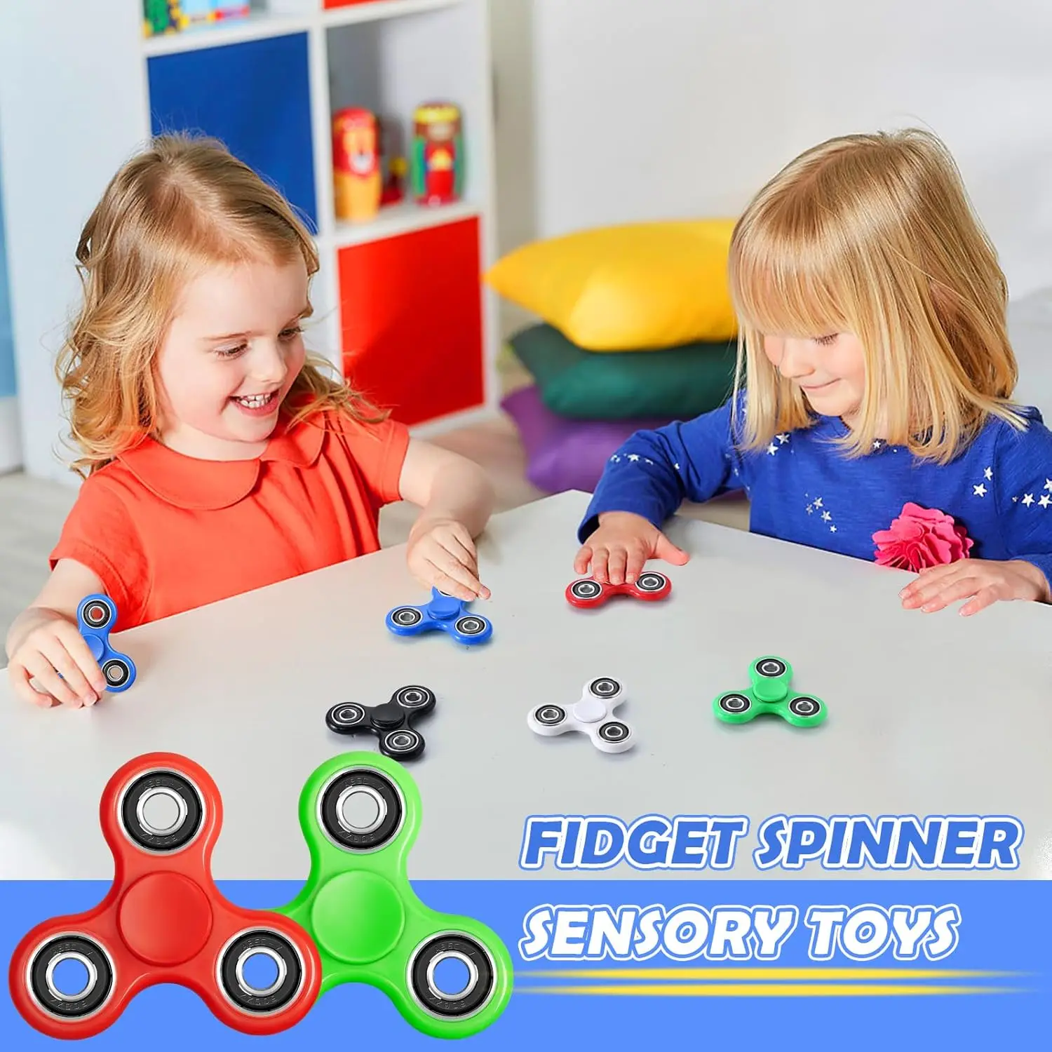 Fidget Spinners Toys Paquete de 5, Paquete sensorial de Fidget de mano a granel, Juguetes de ansiedad Reductor de alivio del estrés, Favores de fiesta