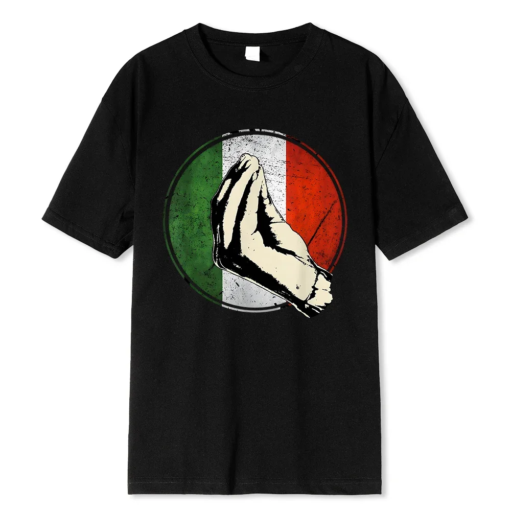 

Italian Gift Shirt Funny Italy T-Shirt T Shirt Fitted Casual Cotton Men Tees Cool Summer Breathable Oversize Short Sleeves Male