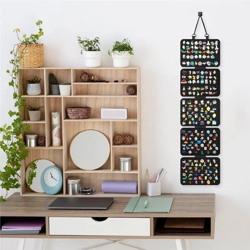Lapel Pin Display Organizer With 2Pcs Enamel Storage Board For Over 120 Pins, Includes 5 Loose-Leaf Brooch Display Page