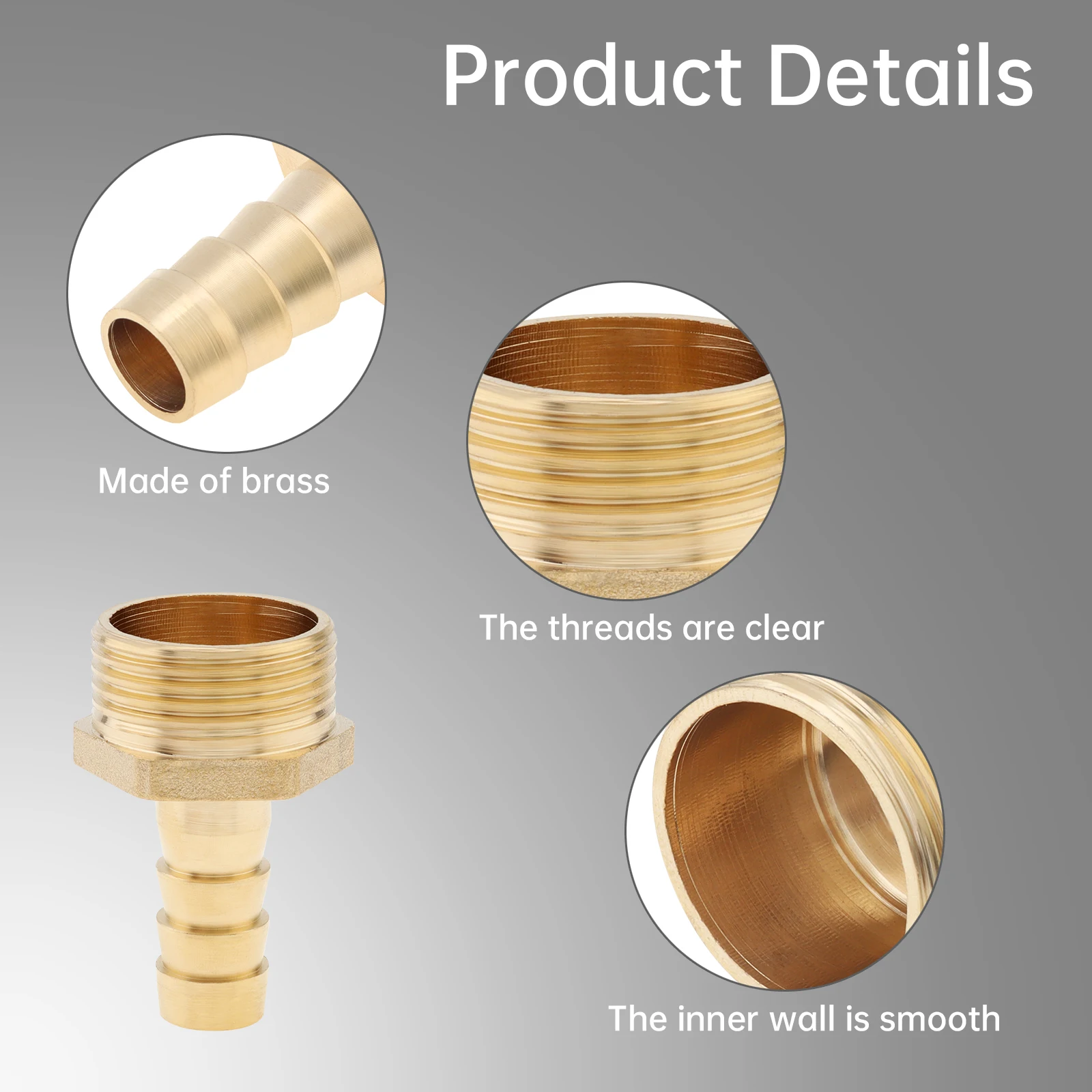 1 pc 3/4 inch Pipe Fitting Adapter 12/25MM Brass Hose Barb Fitting for Hose Systems