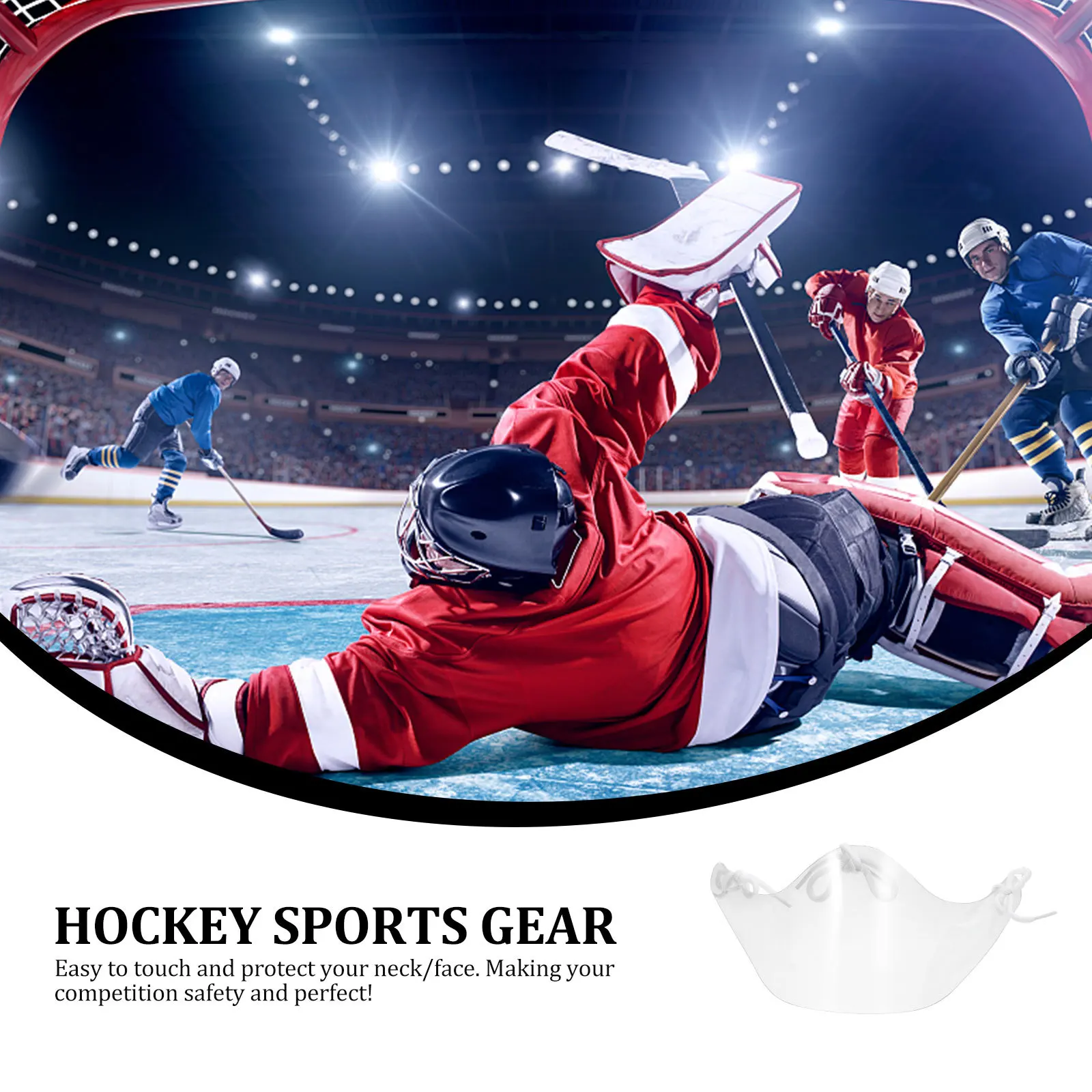 

1Pcs Ice Hockey Gear Goalie Semicircle Face Protector Clear Hockey Protective Equipment Sports Gear Goalkeeper's