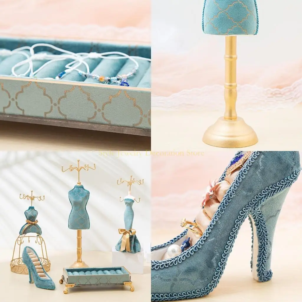 

D46E Jewellery Displays Stand Earrings Ring Model Dress High-Heeled Shoes Jewellery Rack Jewellery Holder Stand Display