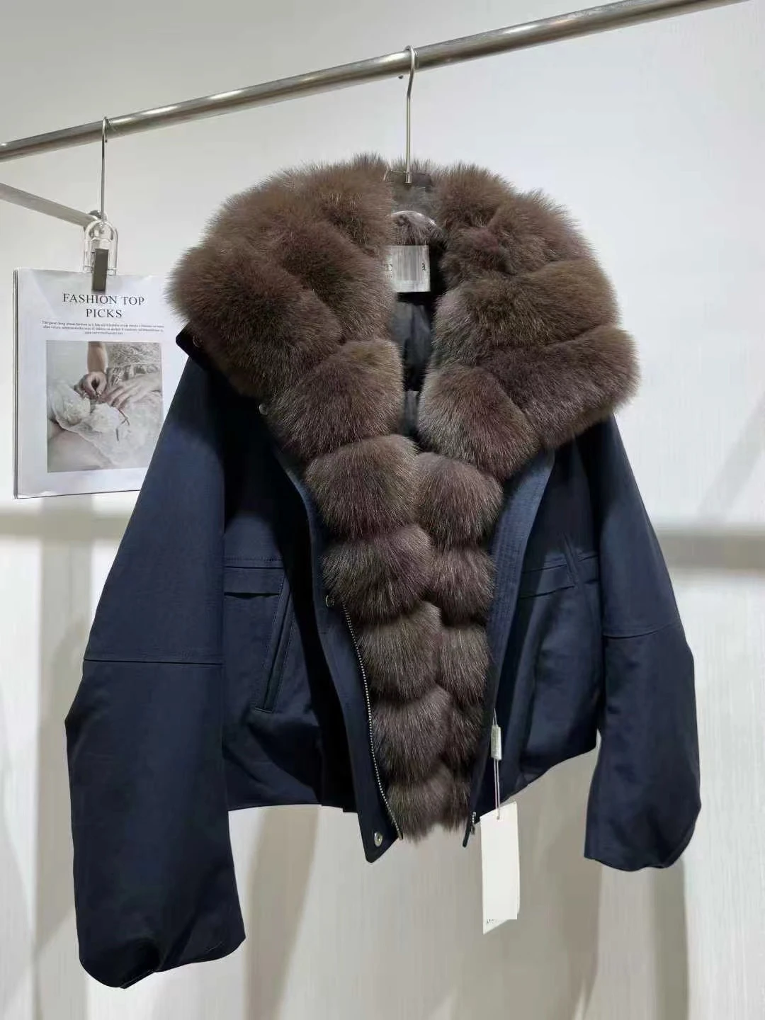   Collo in pelliccia giù Jaet Cappotto Parka caldo allentato da donna Casual Sle 80% piumino Potenza di riempimento Tessuto in cotone al 9%