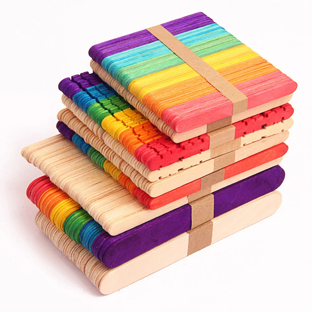 

250Pcs Craft Sticks Wooden DIY Material Natural Color Smooth Surface for School Projects Birthday Party Camp Activities
