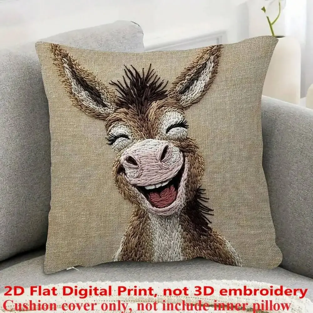 VIKAMA Faux Embroidered Animal Print Cushion Cover Living Room Sofa Cushion Cover Bedroom Headboard Pillowcase Home Decor