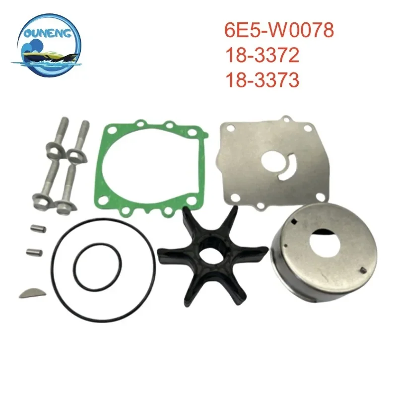 NEW 6E5-W0078 Water Pump Impeller Repair Kit Yama-ha 2Stroke 115 130HP Outboard 6E5-W0078-A1-00 6E5-W0078-01-00 18-3372 18-3373