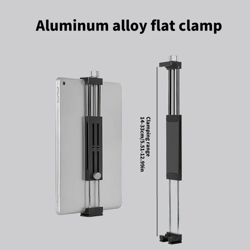 B03F Ergonomic Lightweight Aluminum Alloy Construction Clamp Adapters For 7-12inch Tablets For Remote Work Setups