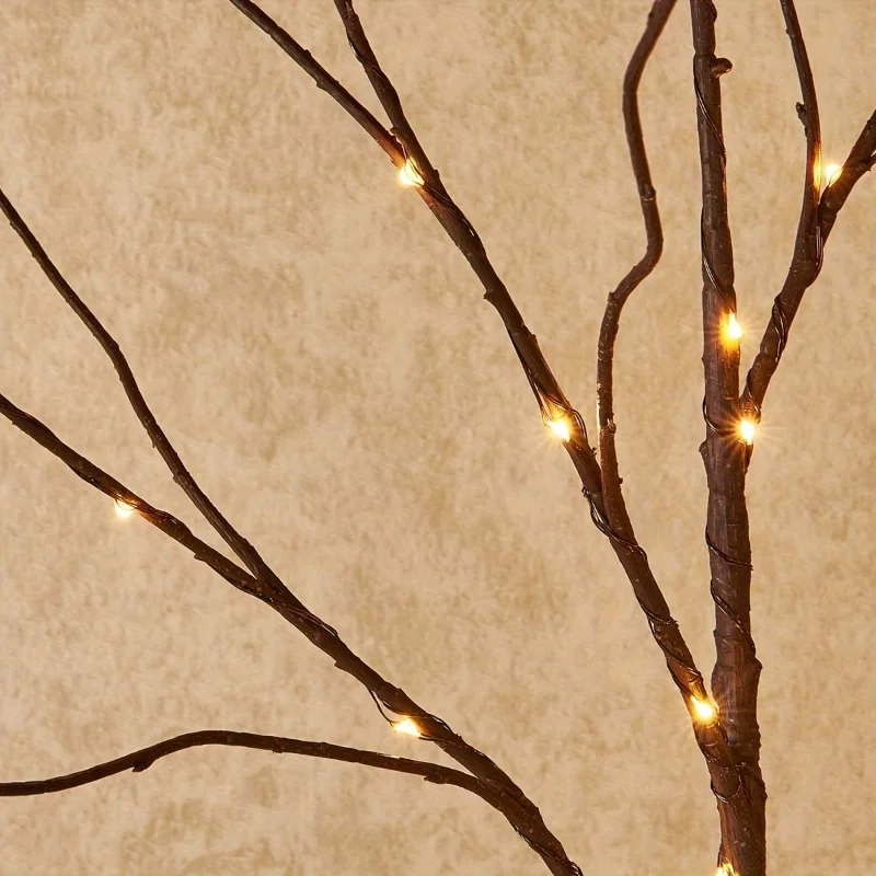 Elegant 50-LED Birch Branch Light - Battery-powered suitable for indoor Christmas, romantic wedding and stylish home decoration