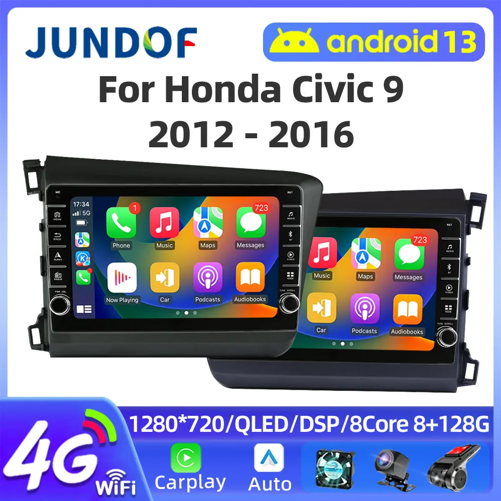 

2 Din Android 12 Car Radio For Honda Civic 2012 - 2015 Multimedia Video Player GPS 4G Carplay Auto Stereo RDS IPS DVD Head Unit