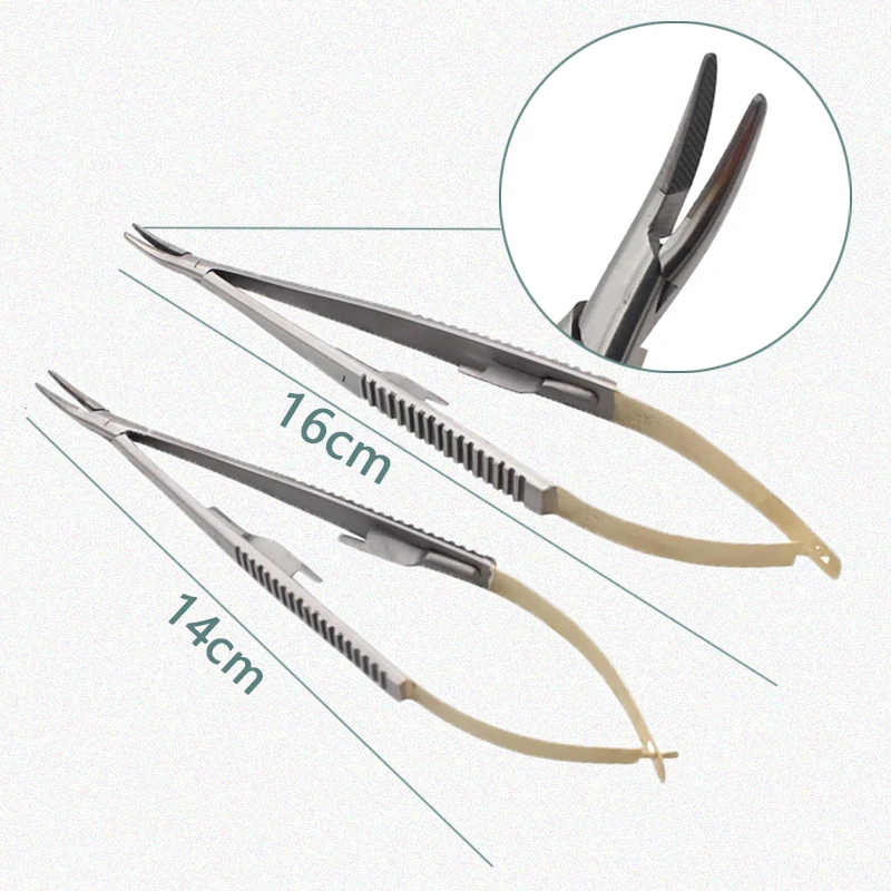 Castroviejo Needle Holder, Implante Ortodôntico Dentário, Material Odontológico, 14cm 16cm