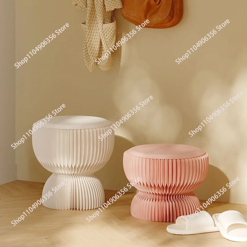 Paper Folding Stool, Portable Hidden Design Bench, Home Shoe Changing Stool for Sofa Side & Coffee Table Use