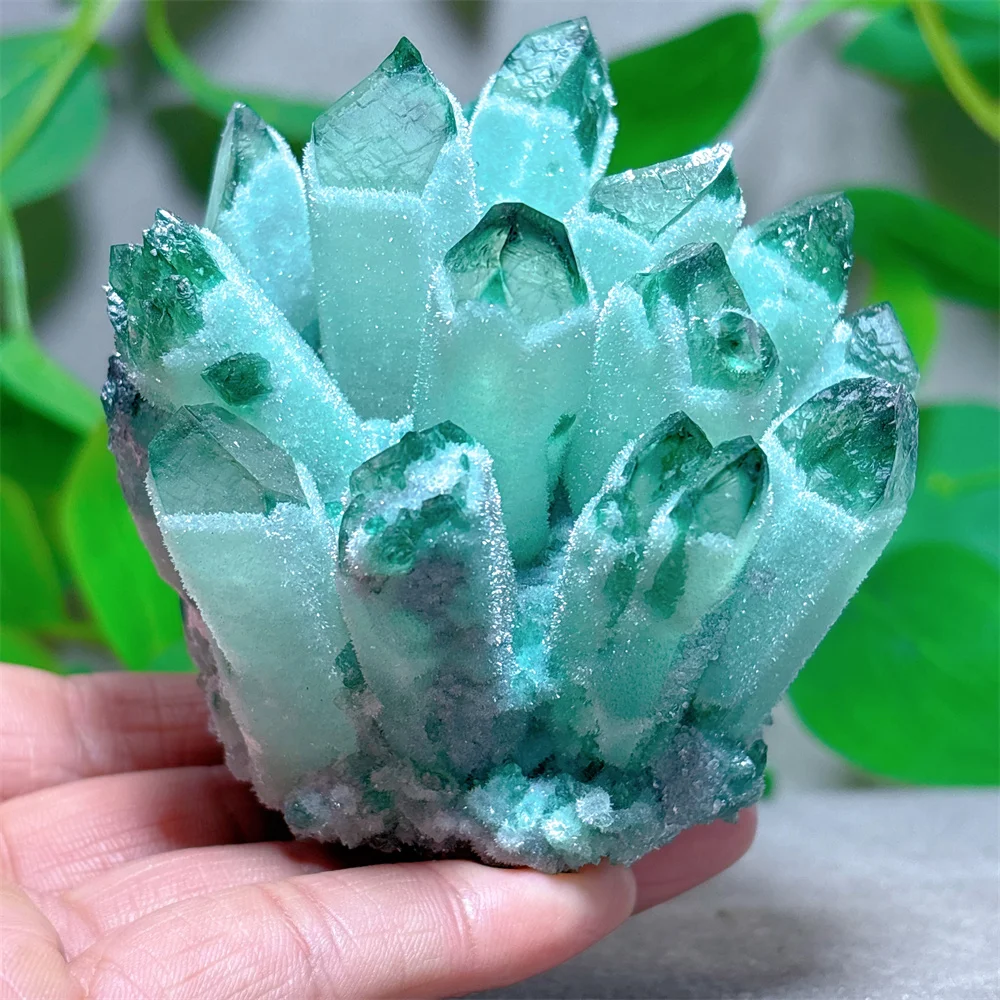 

Green Quartz Cluster Crystal Natural Stone Quartz Stone Minerals Home Garden Decoration Reiki Gifts Energy Healing Love Luck