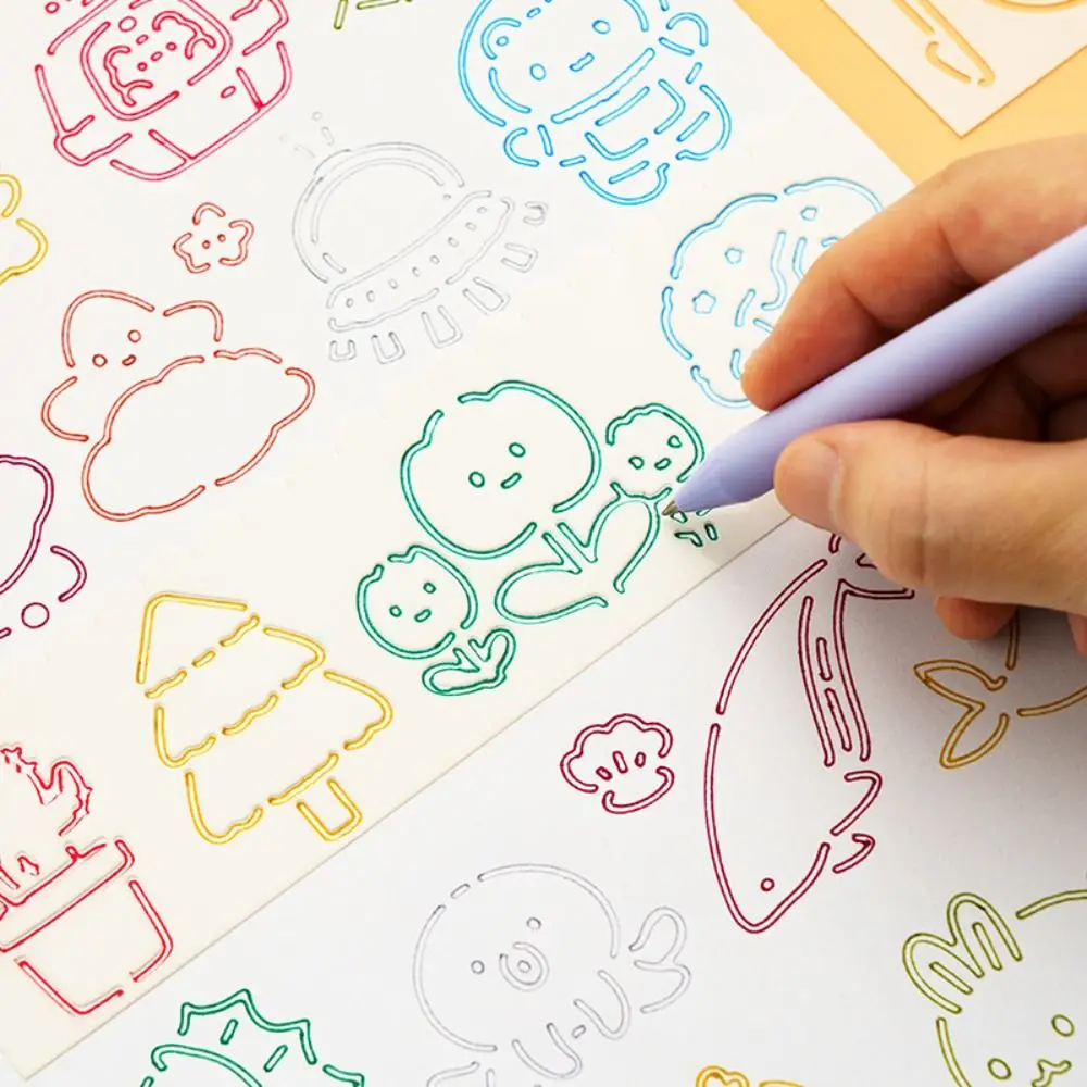 4pcs/set Copying Stencils Hollowed Drawing Templates DIY Craft Template Ruler DIY Pattern Layering Stencils Painting Decorative