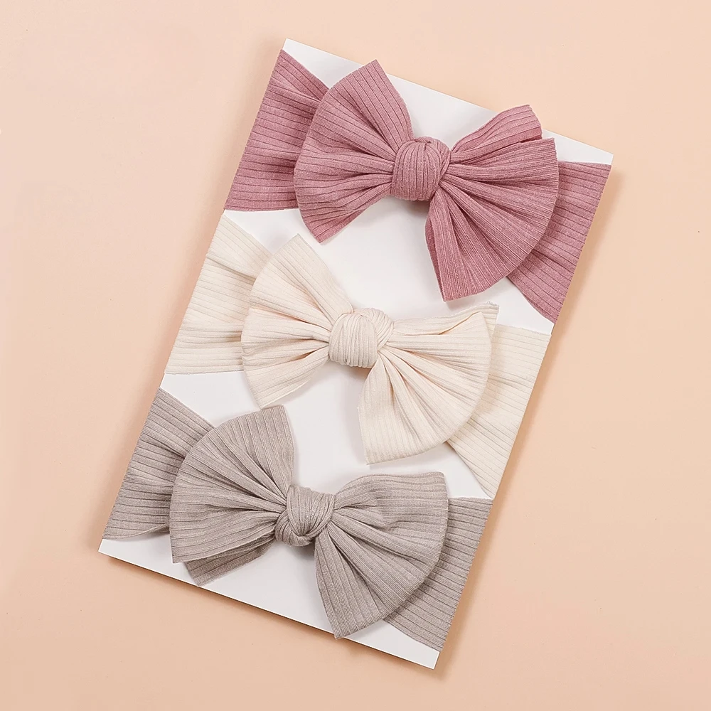 

3Pcs/Set Baby Girl Headband Set Girls Bow Knotted Hair Bands for Newborn Elastic Turban Kids Headwear Baby Hair Accessories