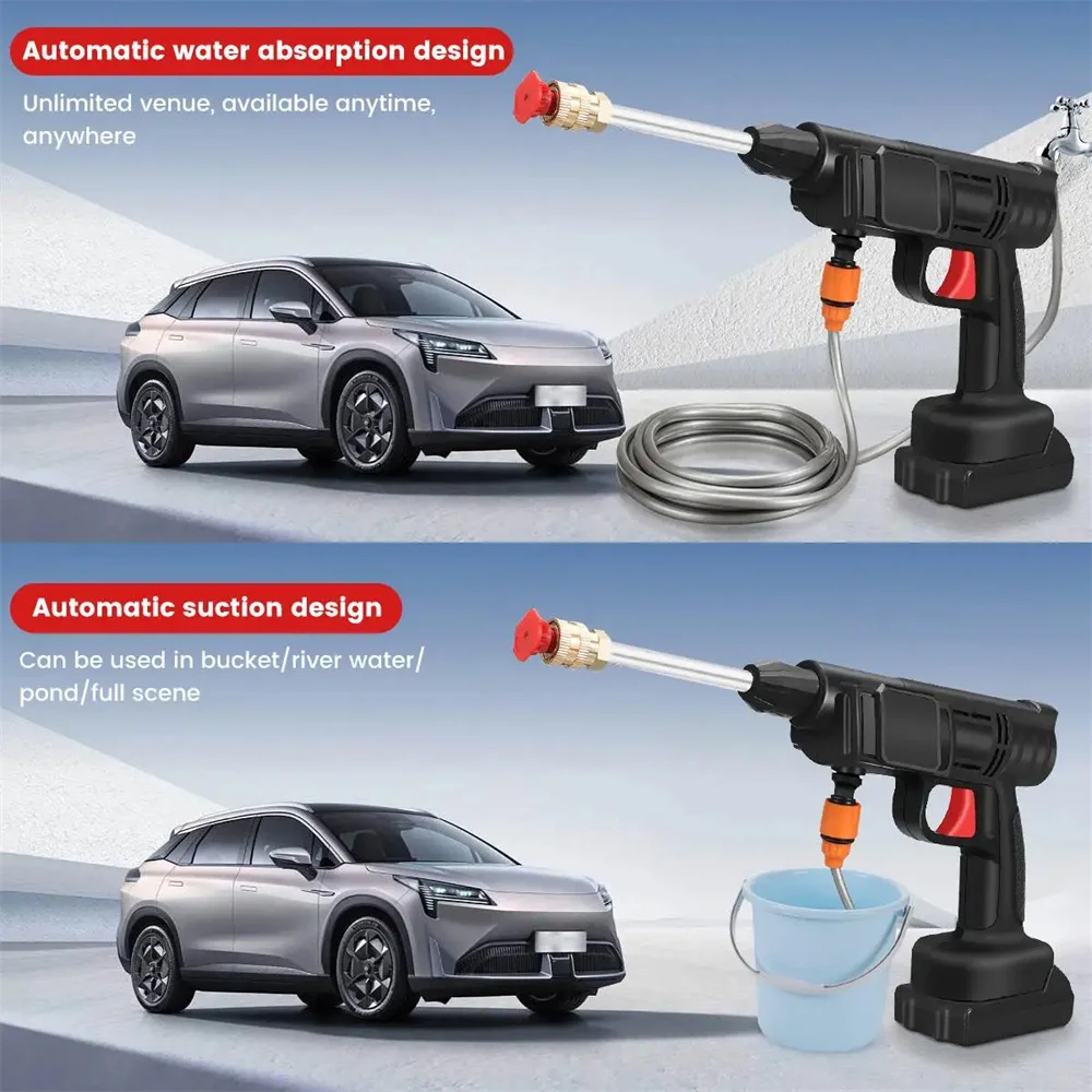 20000mAh Cordless High Pressure Washer 60Bar High Pressure Car Wash Spray Gun Foam Generator Home Car Wash Cleaning Tool