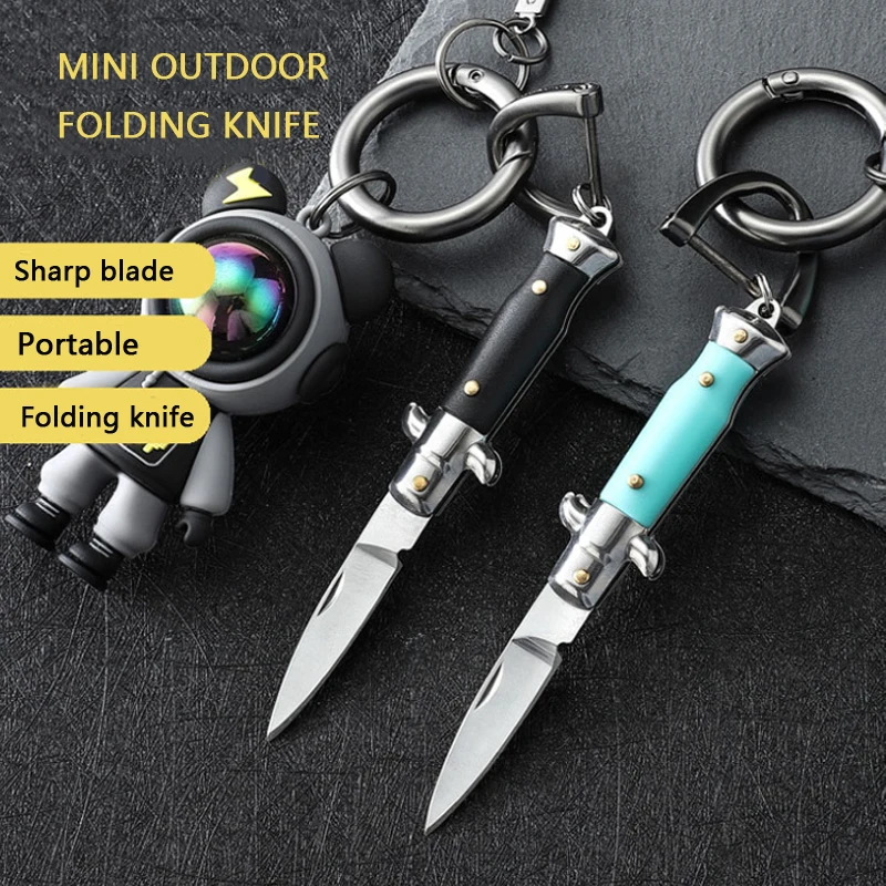 Imagem -02 - Mini Edc Faca Dobrável com Chaveiro Chaveiro Portátil Requintado Camping Peeling Multi-funcional Presente de Férias