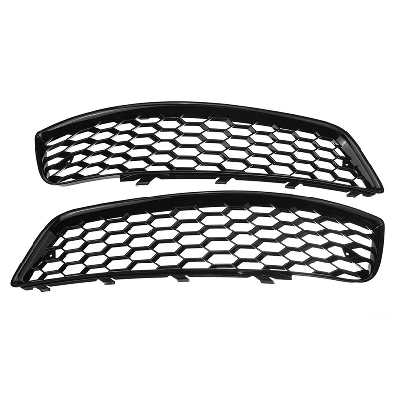 2PCS Car Front Bumper Fog Light Mesh Grille For  A3 8P 2009-2013 8P0807682D Fog Lamp Honeycomb Grille Covers