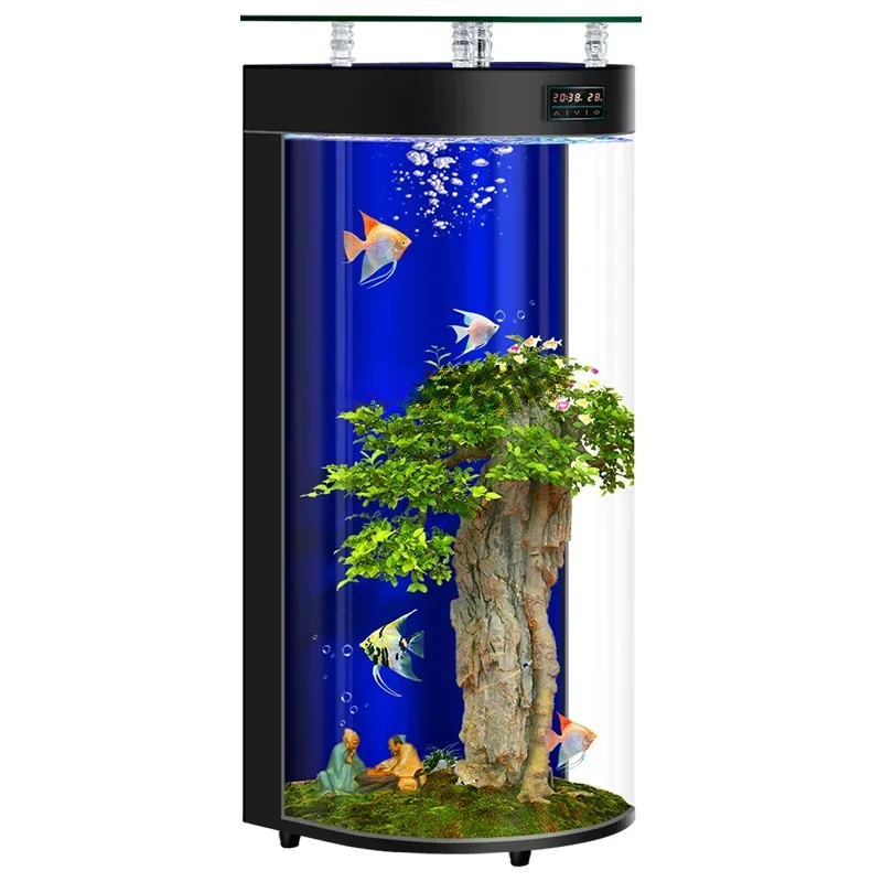 Semicircle Floor Fish Tank Living Room Small Vertical Fish Globe Home Intelligent Ecological Change Water Aquarium