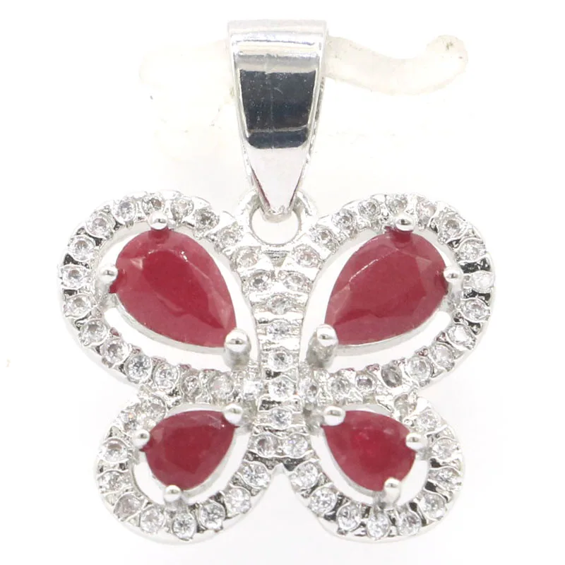 

Real 925 Solid Sterling Silver Pendant Green Emerald Red Ruby Golden Citrine Tourmaline Peridot White Sapphire CZ