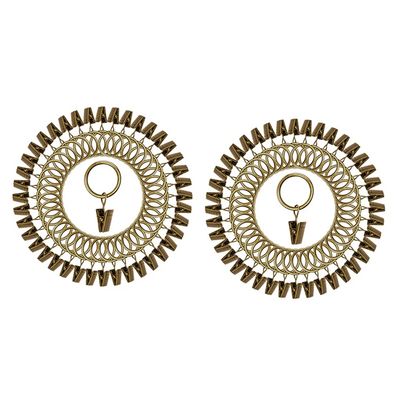 

HOT-80 Pack Vintage Curtain Clips, Strong Metal Decorative Rustproof Drapery Curtain Ring With Clip Bronze Color