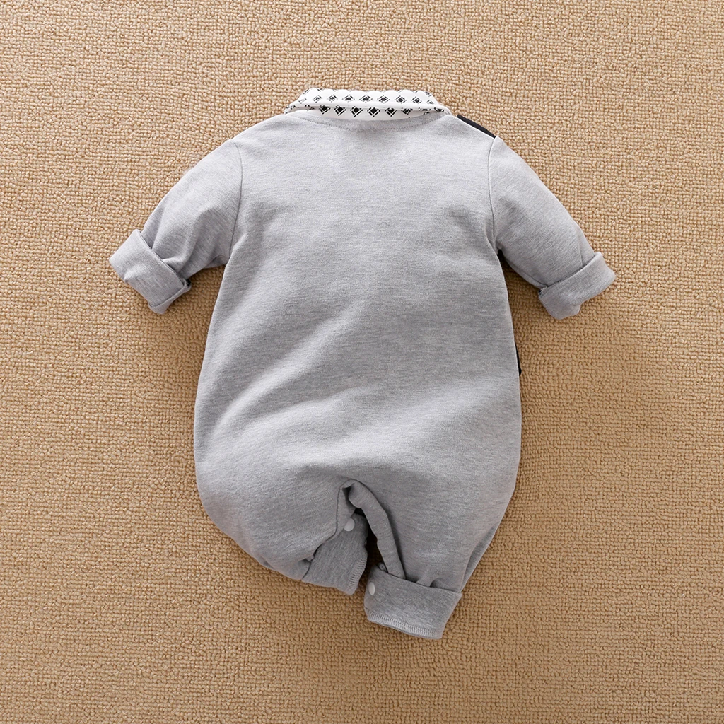 Baby Boys Outfit Infant Clothes Gentleman Suits Long Sleeve Toddler Onesie Costume Romper Jumpsuit 100% Cotton Spring and Autumn