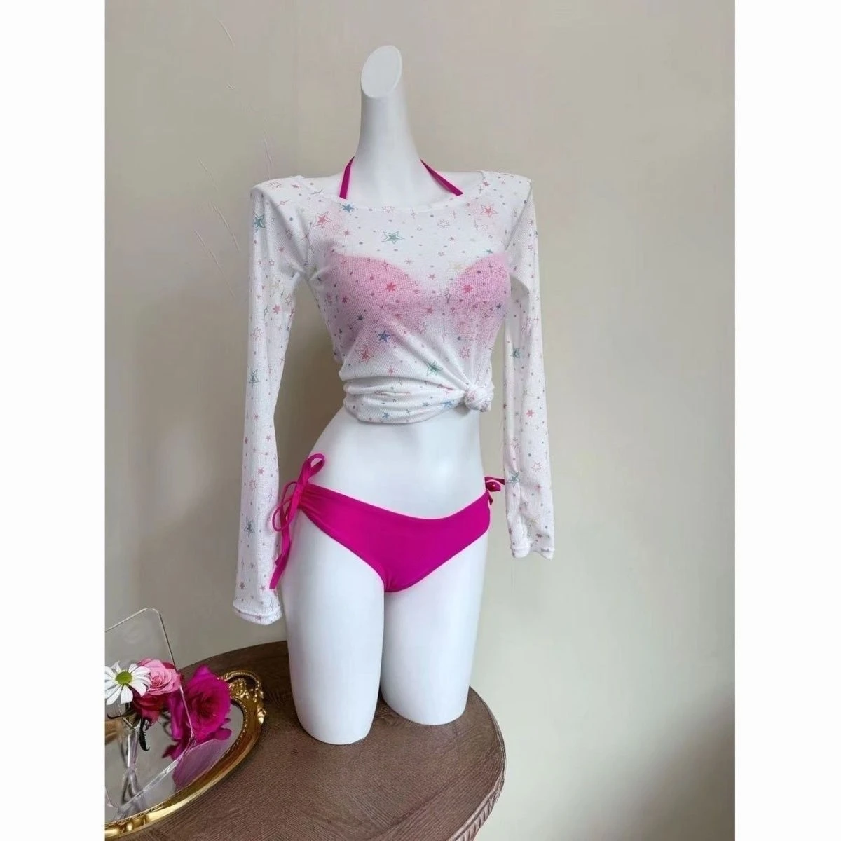 

Summer Sweet Girl Bikini Set Hot Girl Cosplay Women Student Beach Swimsuit Korean Fashion Outfit Costumes Chic