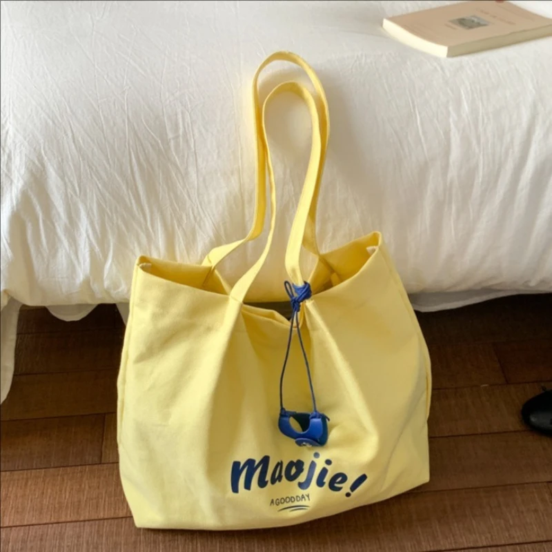 

New Women's Handbag Fashion High Quality Canvas Shoulder Bag Solid Color Versatile Large Capacity Women's Shopping Storage Bag